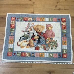 Vintage Jean Teddy Bear Quilt 44 X 34